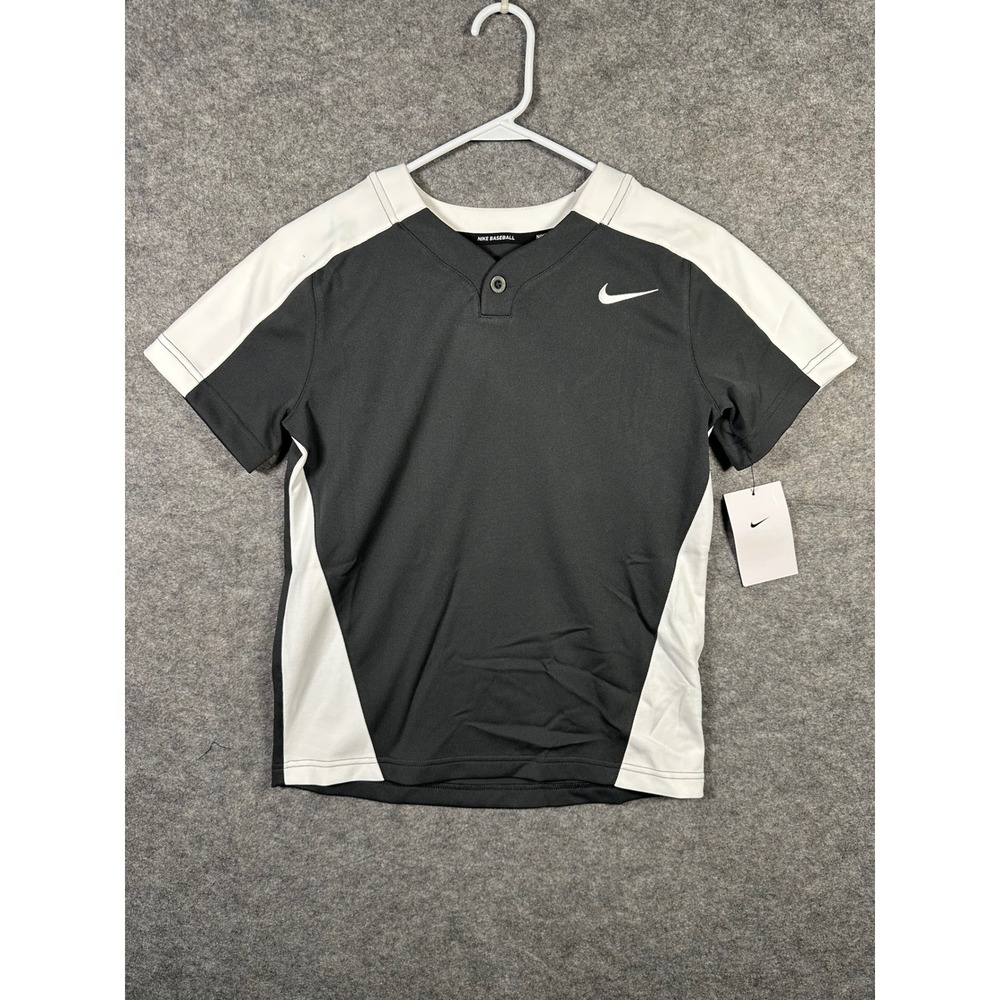 Nike Baseball Kids Team‎ Engineered T-Shirt Gray White Top BASBL Medium